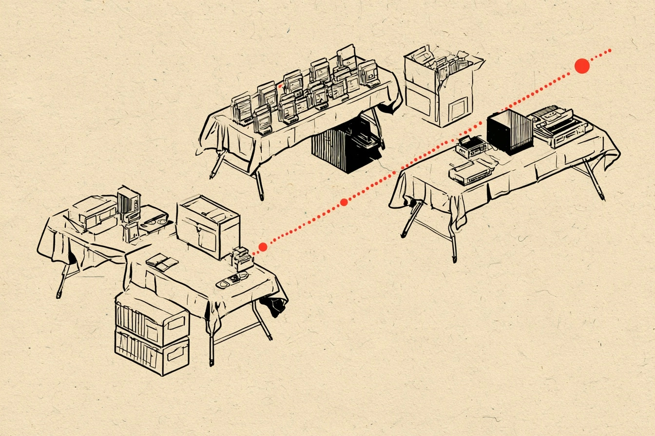 The flea market. Walk every table once before you buy anything, and the route shows the order.