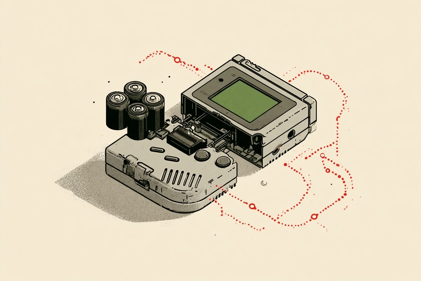 The handheld. Four AA batteries, one cartridge and a green screen were all it needed.